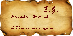 Busbacher Gotfrid névjegykártya